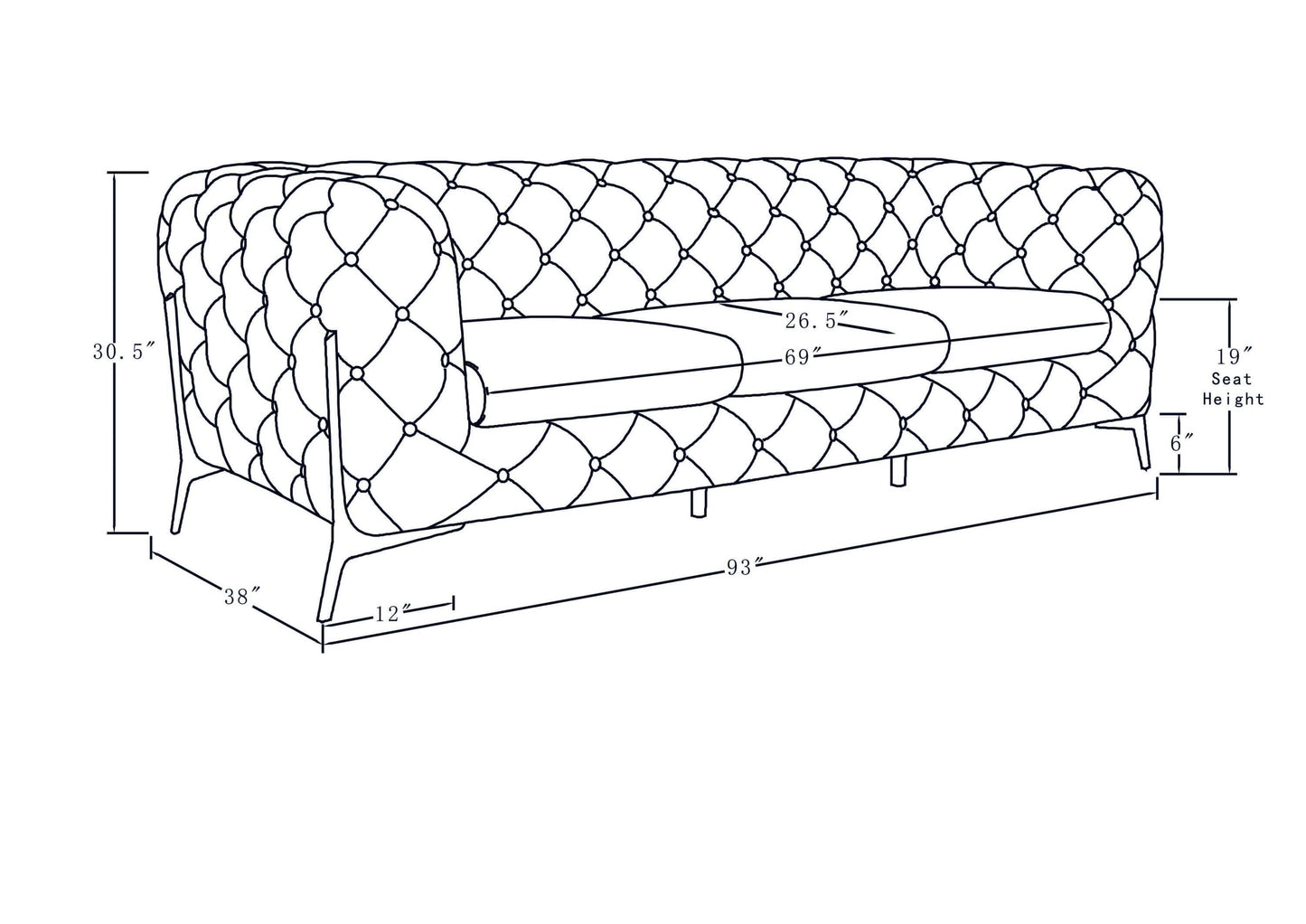 Global United Transitional Top Grain 100% Italian Leather Upholstered Sofa