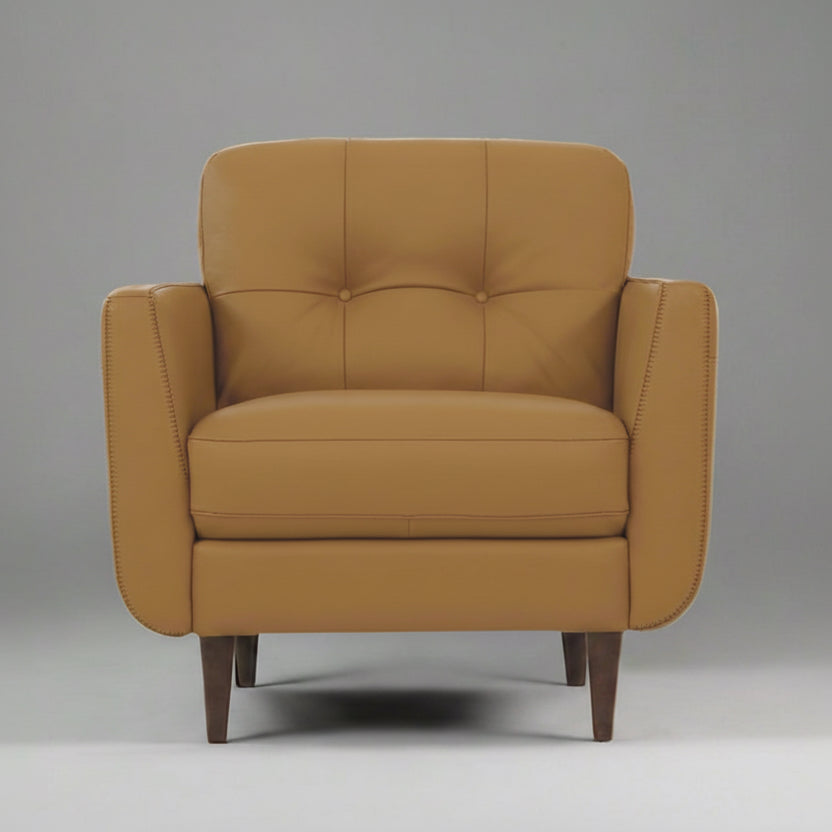 Brown armchair on a white background