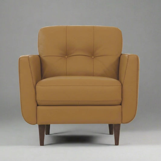 Brown armchair on a white background