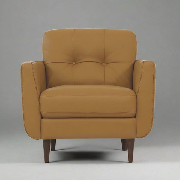 Brown armchair on a white background