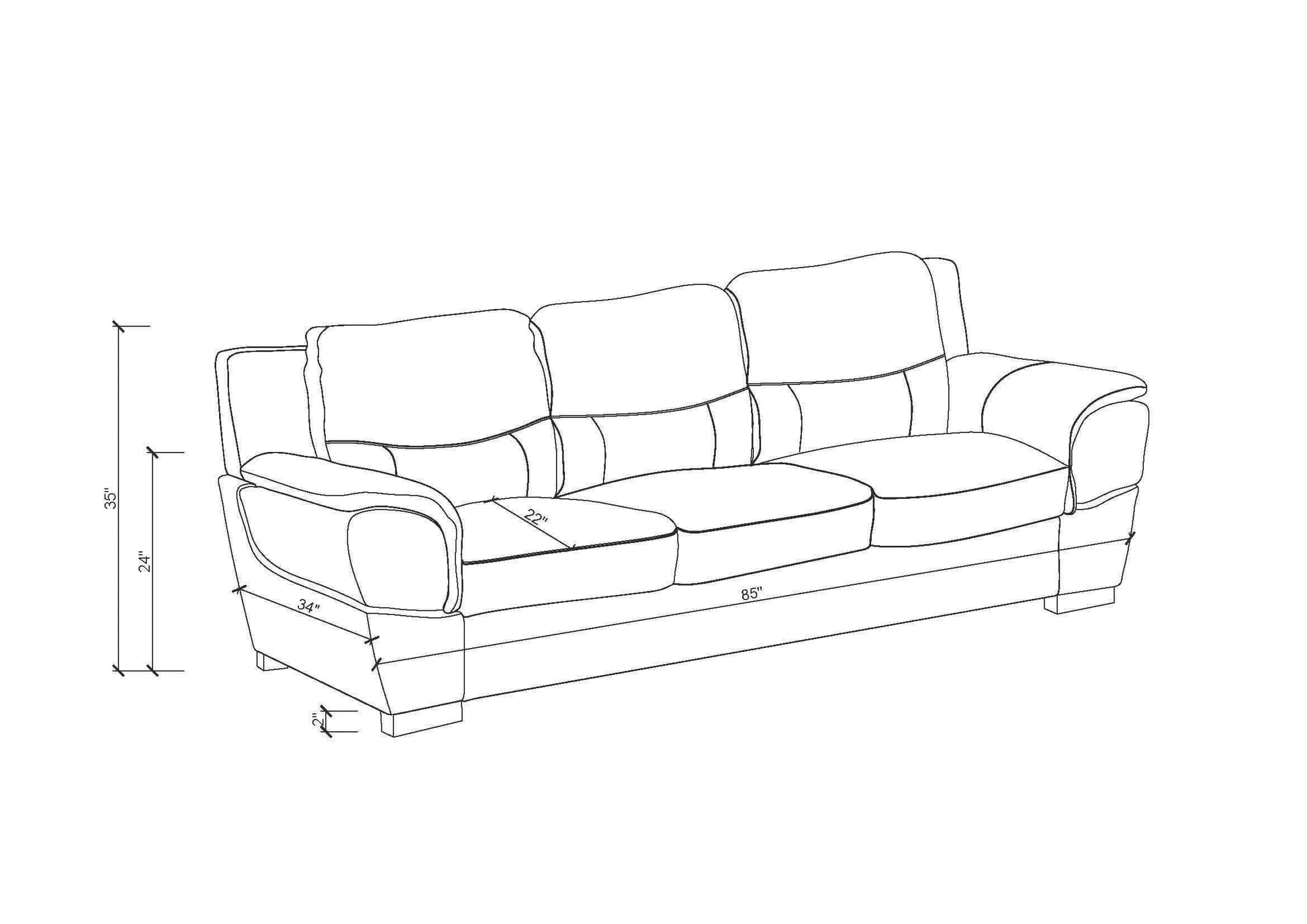 Global United Genuine Leather Sofa