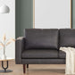 65'' Faux leather Sofas for Living Room, Black Couch Loveseat Small Spaces Bedroom with Solid Wooden Frame and Padded Cushion, Mid Century Modern Decor Love Seats Furniture, Black