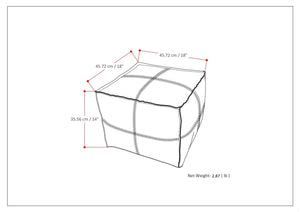 Brody - Square Pouf - Distressed Dark Brown