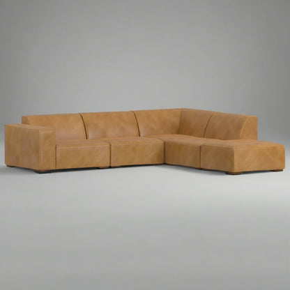 Brown sectional sofa on a white background