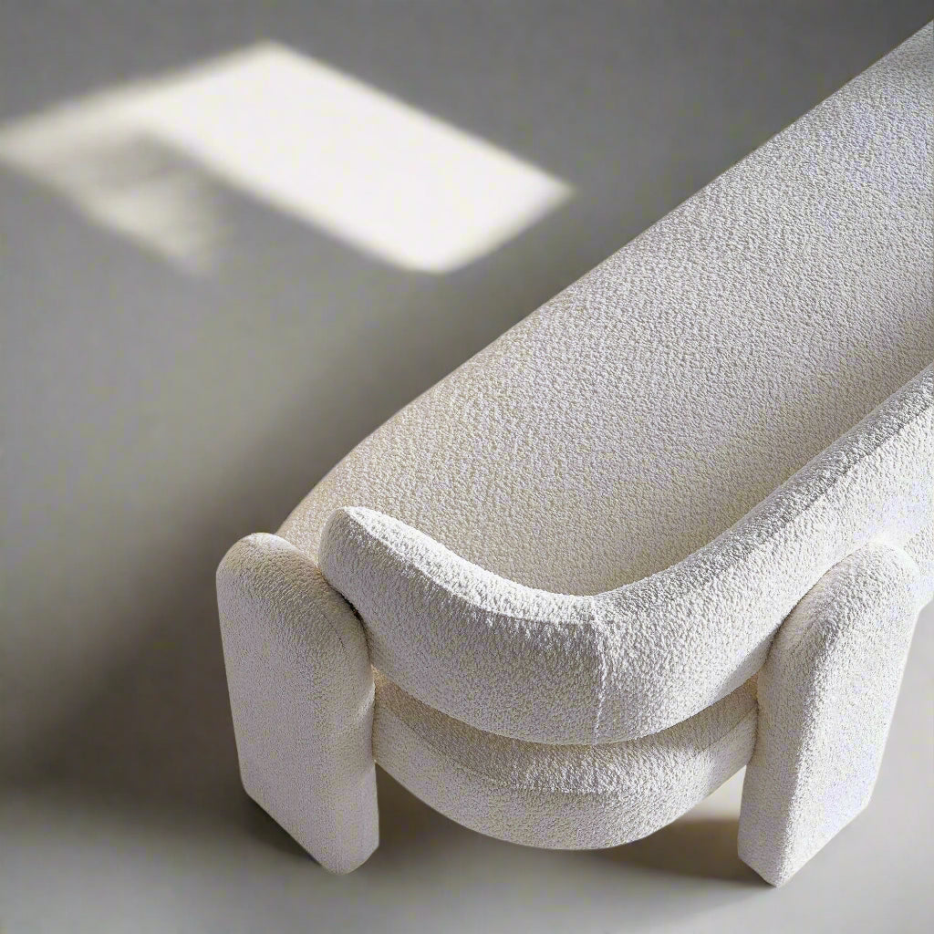 75.59" Wide Boucle Upholstery Modern Sofa for Living Room Beige