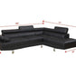 Black Color Sectional Living Room Furniture Faux Leather Adjustable Headrest Right Facing Chaise & Left Facing Sofa