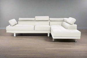 White sectional sofa on a white background