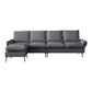 [VIDEO] provided]104.5"Modern Sectional Technical leather L-Shaped Sofa Couch with Convertible Ottoman