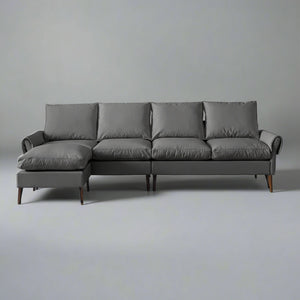 [VIDEO] provided]104.5"Modern Sectional Technical leather L-Shaped Sofa Couch with Convertible Ottoman