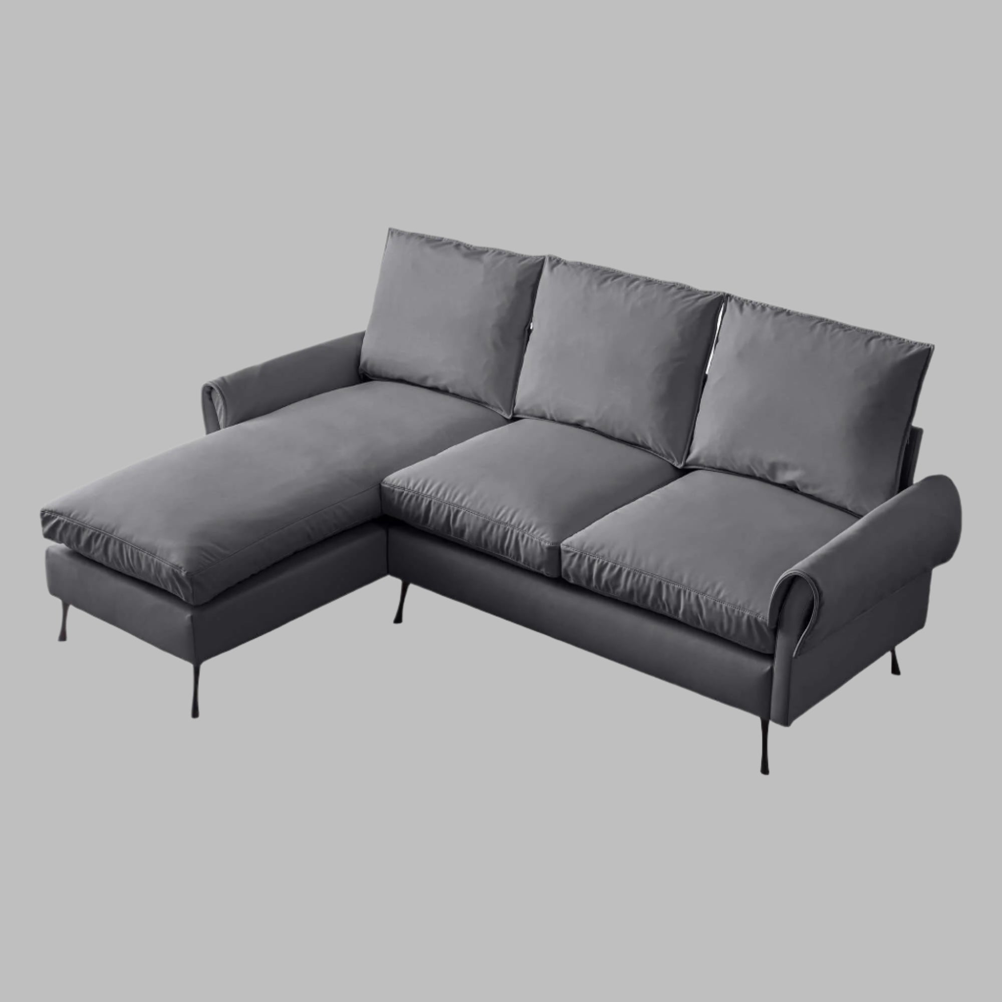 [VIDEO] provided]81"Modern Sectional Technical leather L-Shaped Sofa Couch with Reversible Chaise Lounge
