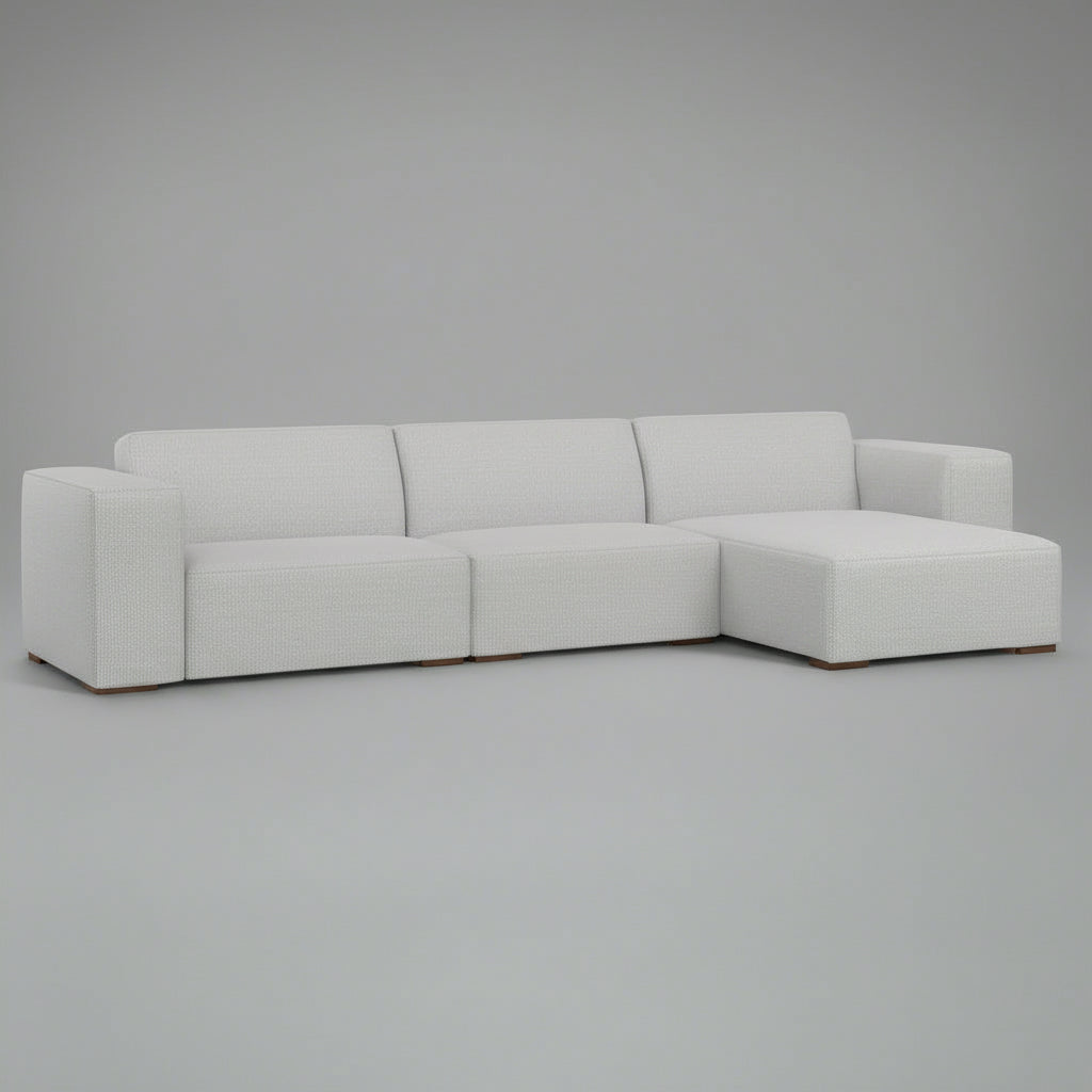 Gray sectional sofa on a white background