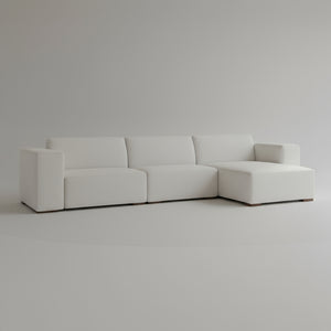 Gray sectional sofa on a white background