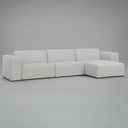Gray sectional sofa on a white background