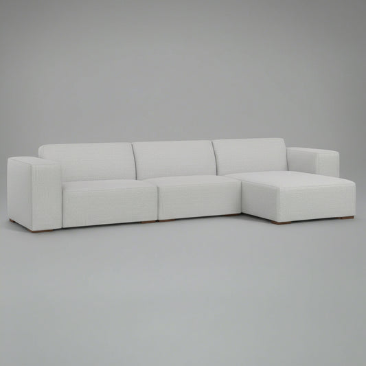 Gray sectional sofa on a white background