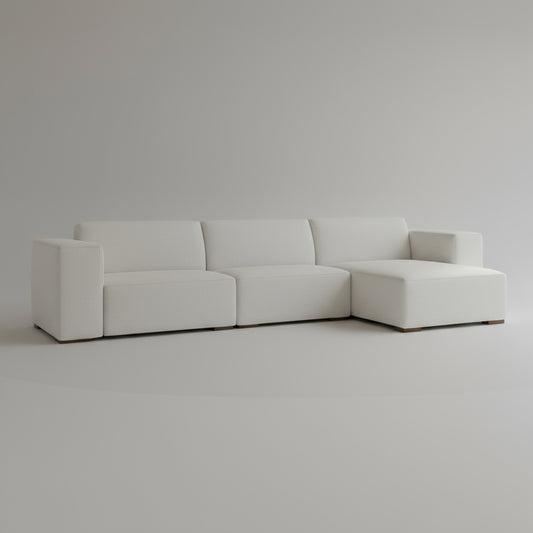 Gray sectional sofa on a white background