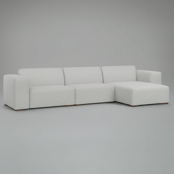 Gray sectional sofa on a white background