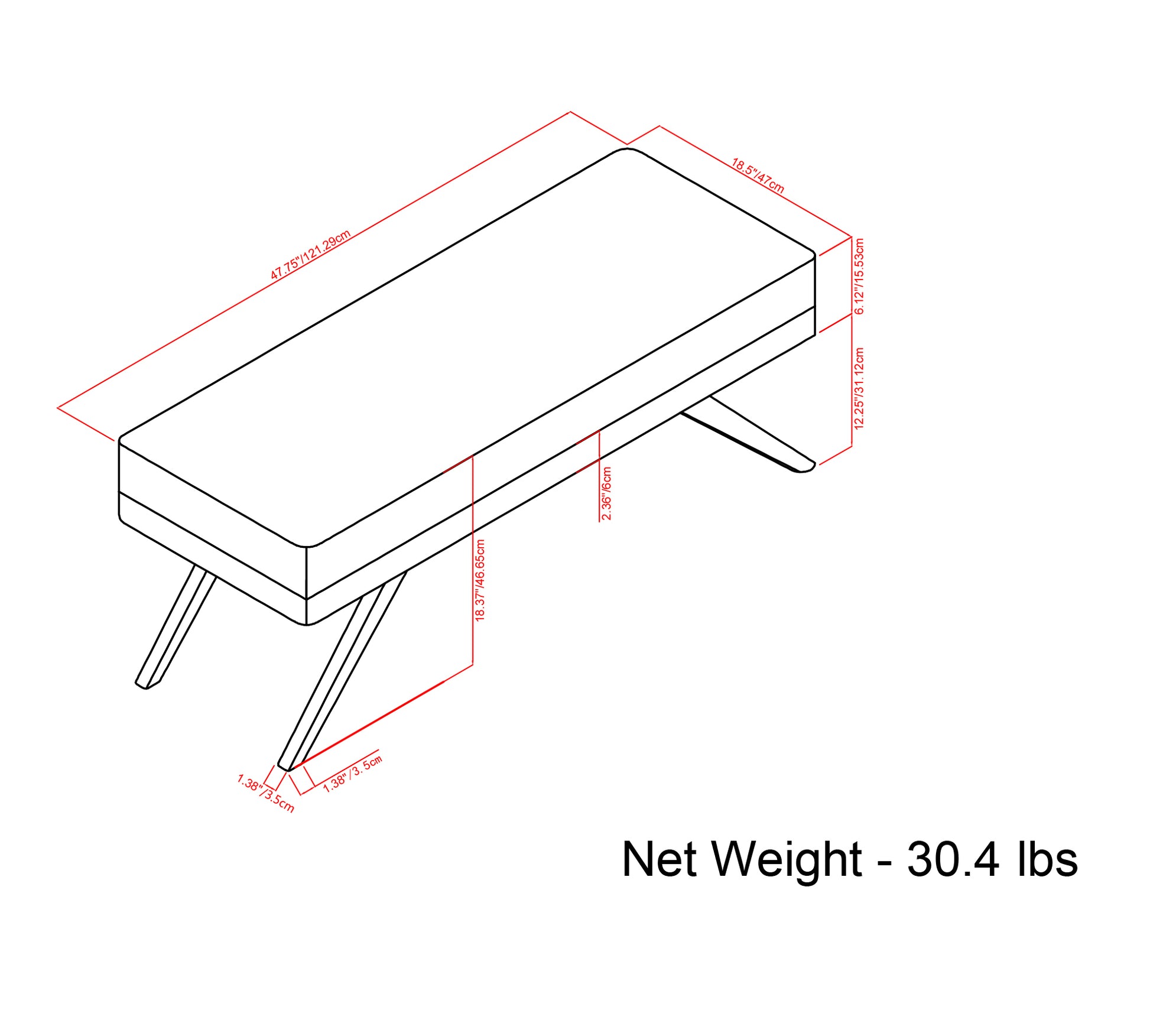 THE CHANELLE OTTOMAN BENCH