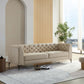 WKS5G Elegant beige leather main color, the sofa presents a calm and elegant appearance