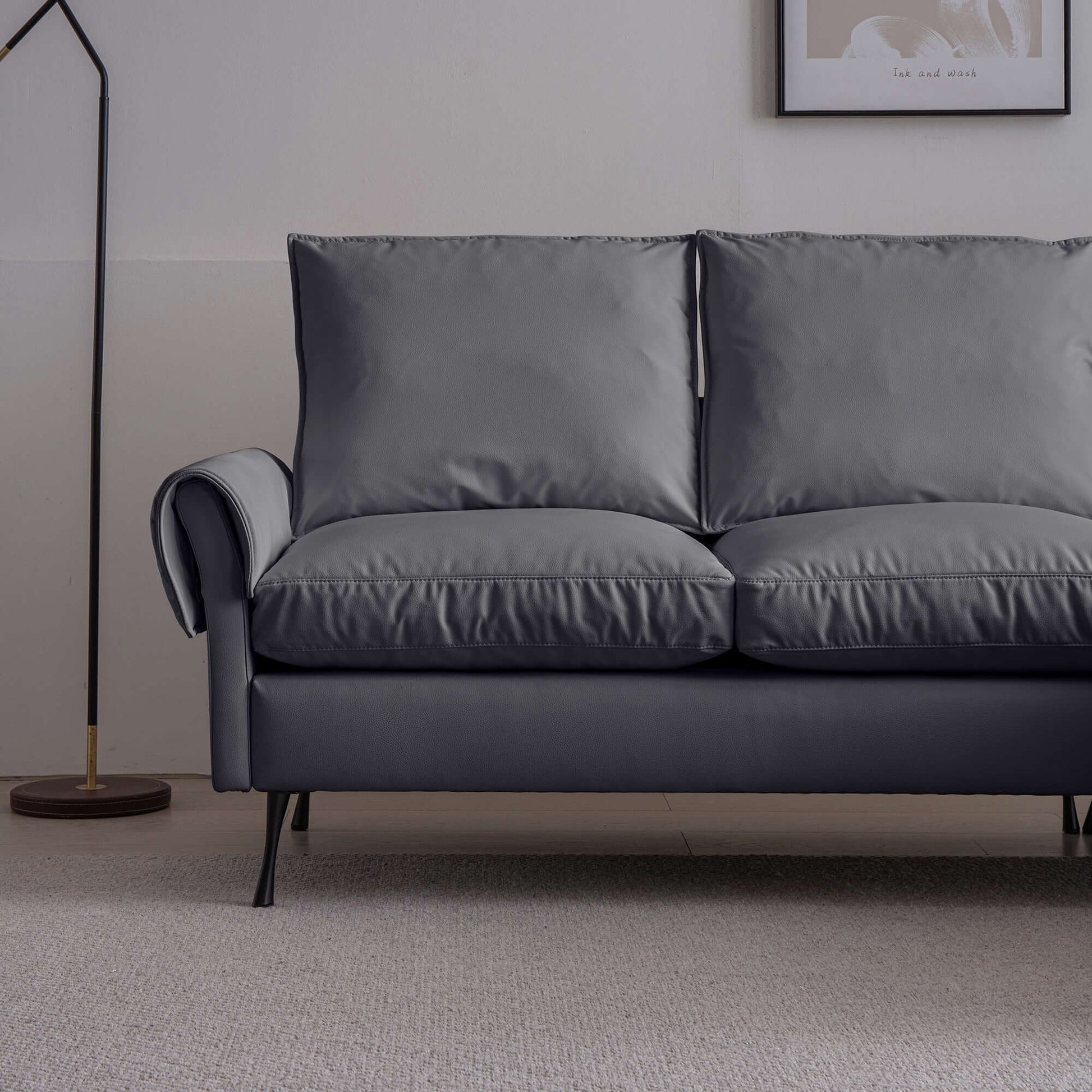 [VIDEO] provided]81"Modern Sectional Technical leather L-Shaped Sofa Couch with Reversible Chaise Lounge