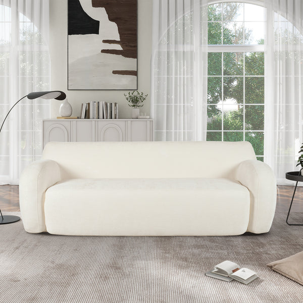 White sofa on a gray background