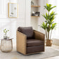 COOLMORE Swivel Barrel Chair, Comfy Round Accent Sofa Chair for Living Room, 360 Degree Swivel Barrel Club Chair, Leisure Arm Chair for Nursery, Hotel, Bedroom, Office, Lounge