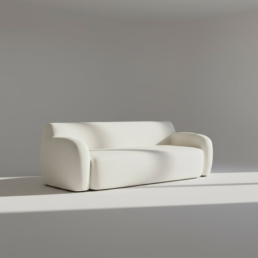 White sofa on a gray background
