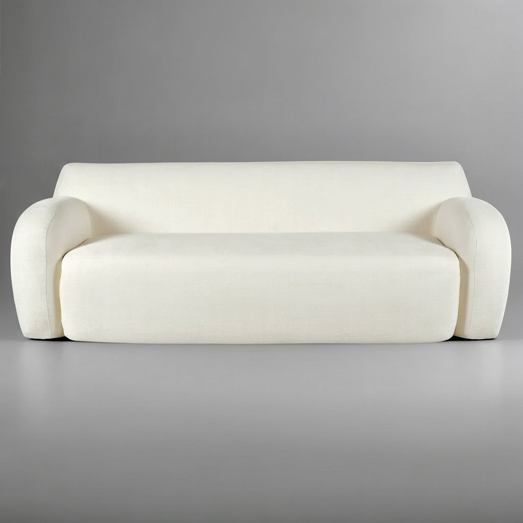 White sofa on a gray background