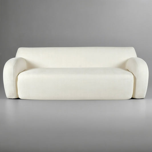White sofa on a gray background
