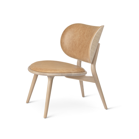 Wooden chair with curved backrest on a white background