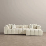 BEATRICE Modern Tufted Ivory Boucle Right Sectional Sofa — product image 1