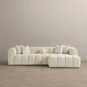 Beatrice Modern Tufted Ivory Boucle Right Sectional Sofa