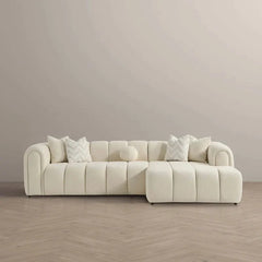 BEATRICE Modern Tufted Ivory Boucle Right Sectional Sofa — product image 1