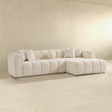 BEATRICE Modern Tufted Ivory Boucle Right Sectional Sofa