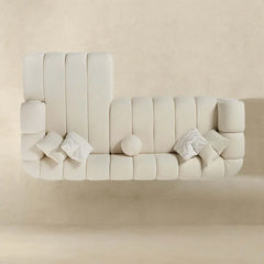BEATRICE Modern Tufted Ivory Boucle Right Sectional Sofa