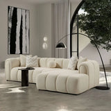 BEATRICE Modern Tufted Ivory Boucle Right Sectional Sofa