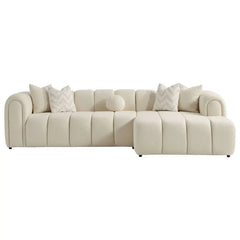 BEATRICE Modern Tufted Ivory Boucle Right Sectional Sofa