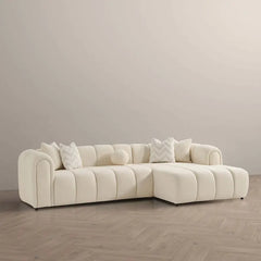 BEATRICE Modern Tufted Ivory Boucle Right Sectional Sofa