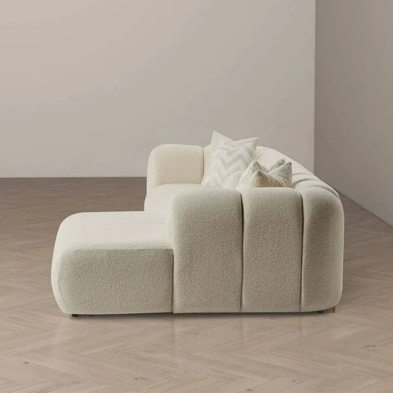 The BEATRICE Modern Tufted Ivory Boucle Right Sectional Sofa — product image 3