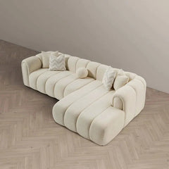 BEATRICE Modern Tufted Ivory Boucle Right Sectional Sofa — product image 4