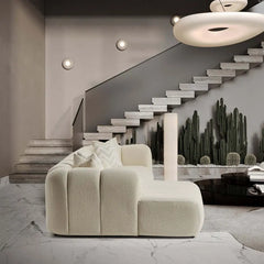 BEATRICE Modern Tufted Ivory Boucle Right Sectional Sofa