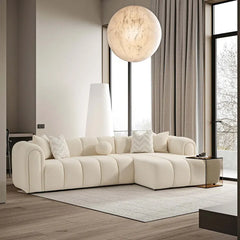 BEATRICE Modern Tufted Ivory Boucle Right Sectional Sofa