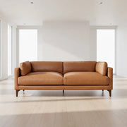 Bellrose Mid-Century Modern Genuine Leather Sofa