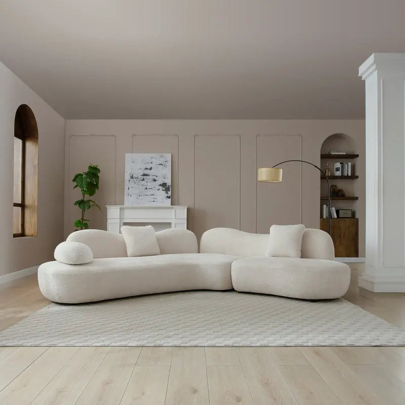 THE CYRUS Modern Sectional Curved Boucle Sofa