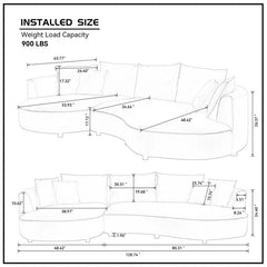 DAKOTA Curved Sectional Sofa