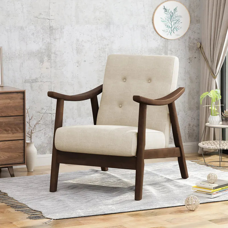 Mid-Century Modern Accent Tufted Armchair by Christopher Knight Home