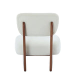 MOGLEY Minimalist Beige Lounge Chair With Walnut Finish