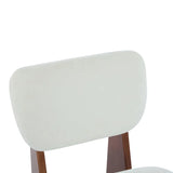 MOGLEY Minimalist Beige Lounge Chair With Walnut Finish
