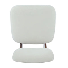 MOGLEY Minimalist Beige Lounge Chair With Walnut Finish