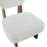 MOGLEY Minimalist Beige Lounge Chair With Walnut Finish