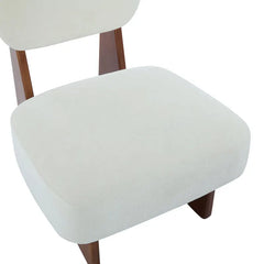 MOGLEY Minimalist Beige Lounge Chair With Walnut Finish